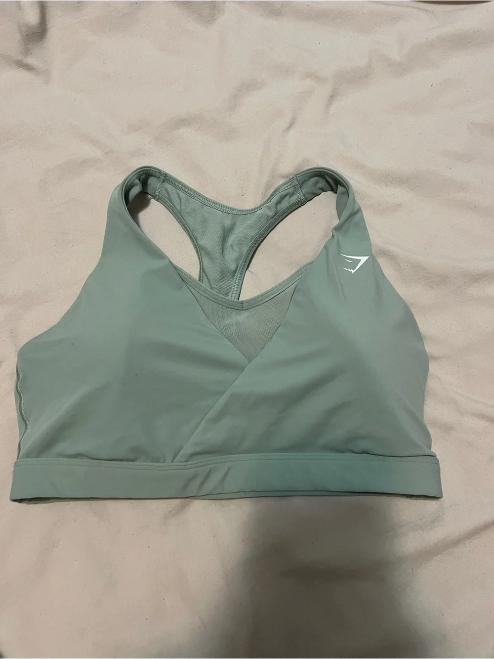Gymshark Sports bra Crossover sports bra sage green women's size medium